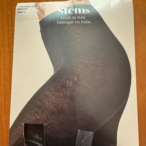 Stems Brown Cashmere Tights, Size L. NEW IN BOX